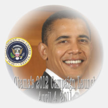 President Obama 2012 Campaign Launch Round Sticker