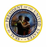 President Obama and Michelle Victory Dance photo sculptures