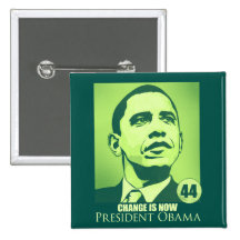 President Obama, Change is Now Green Button