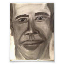 President Obama Charcoal Art Photo