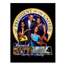 President Obama & First Family Postcard