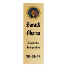 President Obama  Inauguration Keepsake Bookmark Business Card Template