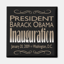President Obama Inauguration Magnet (black)