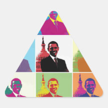 President Obama Pop Art Triangle Stickers