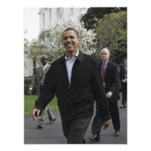 President Obama walks to the basketball courst Art Photo