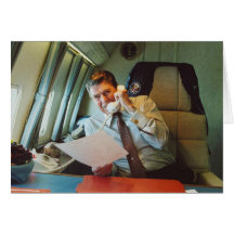 President Ronald Reagan On Air Force One Card
