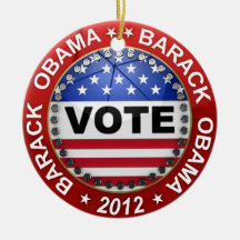 Presidential Election 2012 Barack Obama Christmas Tree Ornaments