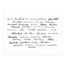 Presidential Signatures (United States Presidents) Postcard