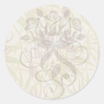pretty art nouveau floral design sticker