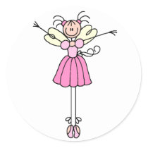 Pretty Ballerina Stick Figure Sticker