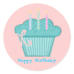 Pretty Birthday Cupcake stickers