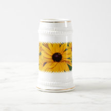 Pretty Black-Eyed Susan Beer Stein Mugs