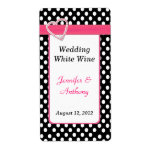 Pretty Black & White Polka Dot Wedding Wine Labels