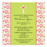 Pretty Bloom Baby Girl Baptism Inviation Invites