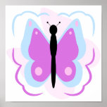 Pretty Blue And Purple Butterfly Poster
