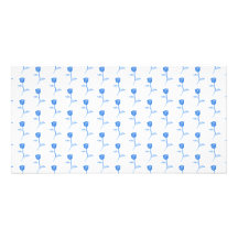 Pretty Blue and White Roses Pattern. Photo Card Template