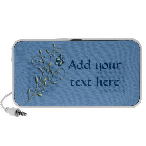 Pretty Blue Daisy & Butterfly Doodle Travel Speakers
