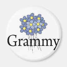 Pretty Blue Flower Grammy T-shirt Fridge Magnets