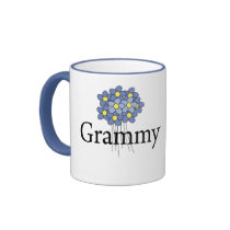 Pretty Blue Flower Grammy T-shirt Mugs