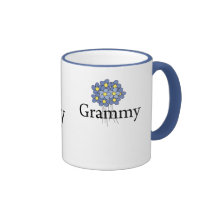 Pretty Blue Flower Grammy T-shirt Mugs