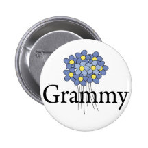 Pretty Blue Flower Grammy T-shirt Pins