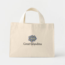 Pretty Blue Flower Great Grandma T-shirt Canvas Bags