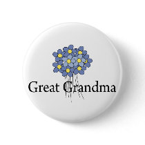 Pretty Blue Flower Great Grandma T-shirt Pinback Button