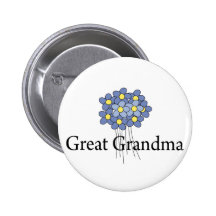 Pretty Blue Flower Great Grandma T-shirt Pinback Button