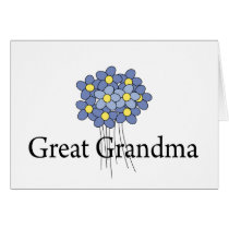 Pretty Blue Flower Great Grandma T-shirt Cards