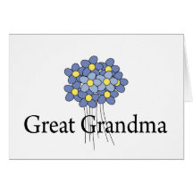 Pretty Blue Flower Great Grandma T-shirt Cards