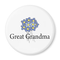 Pretty Blue Flower Great Grandma T-shirt Fridge Magnets