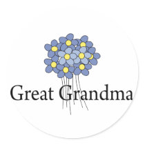 Pretty Blue Flower Great Grandma T-shirt Sticker