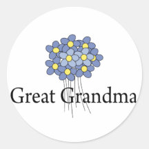 Pretty Blue Flower Great Grandma T-shirt Sticker