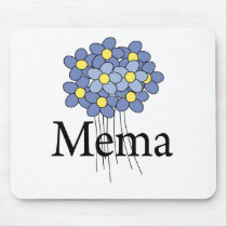 Pretty Blue Flower MeMa T-shirt Mouse Mat