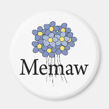 Pretty Blue Flower Memaw T-shirt Magnets