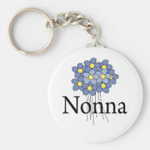 Pretty Blue Flower Nonna T-shirt Key Chains