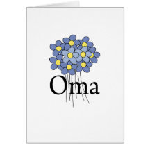 Pretty Blue Flower Oma T-shirt Cards