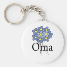 Pretty Blue Flower Oma T-shirt Keychains