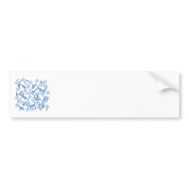 Pretty blue flower pattern on white. bumper sticker