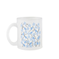 Pretty blue flower pattern on white. Custom Mug