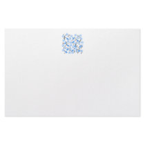 Pretty blue flower pattern on white. Custom Stationery Design