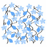 Pretty blue flower pattern on white. cut outs