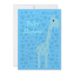 Pretty Blue Giraffe Baby Shower & Hearts Boy Cute