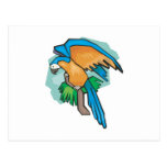 pretty blue macaw parrot post card