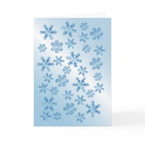 Pretty Blue Snowflake Card Template cards