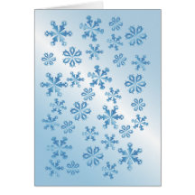 Pretty Blue Snowflake Card Template