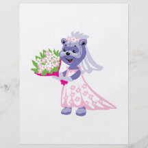 pretty bride bear with bouquet flyer
