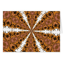 Pretty Brown and White Fractal Greeting Card