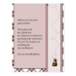 Pretty Brown Bear Pink Plaid Postcard