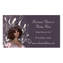 Pretty Brunette Decorated Business Cards